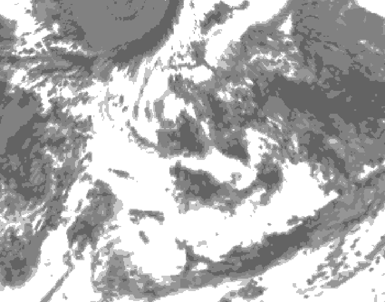 GDPS total cloud 240 hour forecast chart for Canada based on 2026/07/06 1200Z data