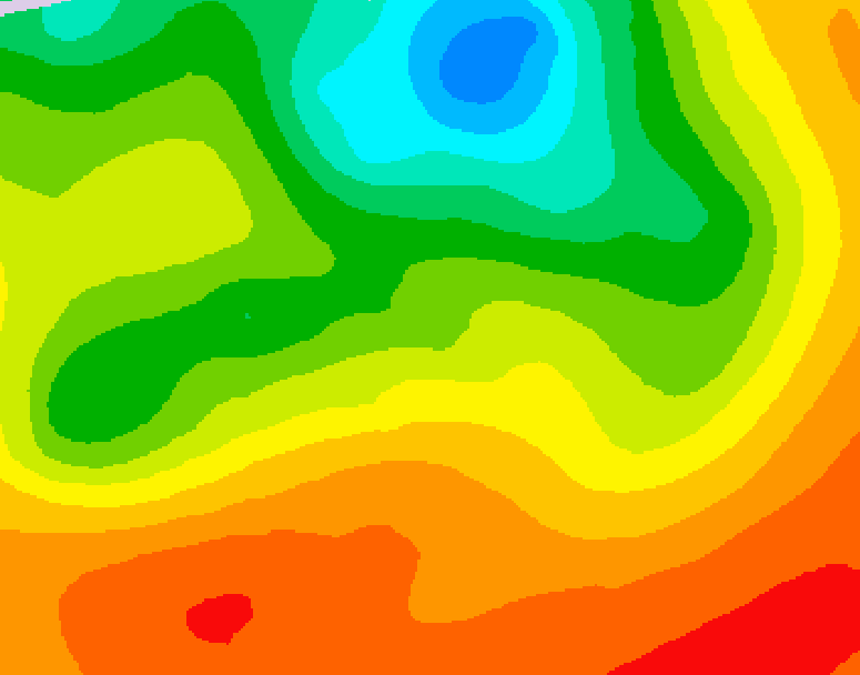 GDPS 500 millibar geopotential height 096 hour forecast chart for Canada based on 2026/07/07 1200Z data