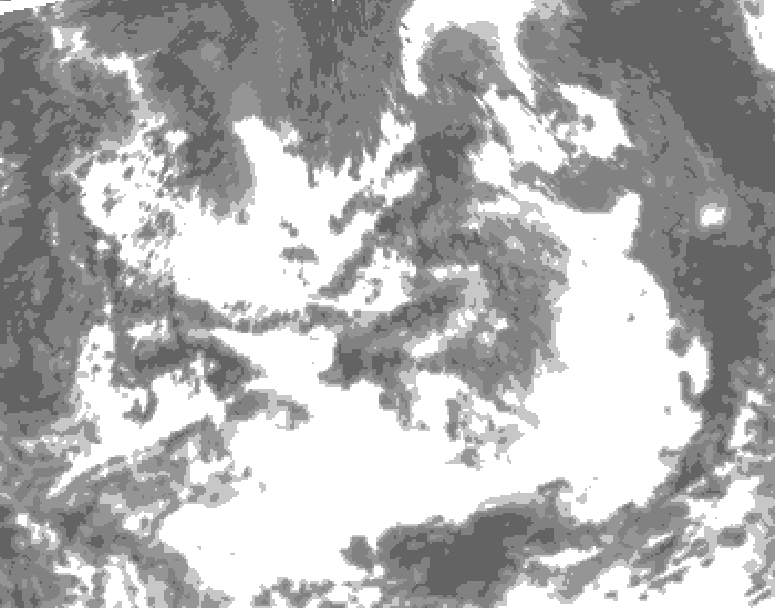 GDPS total cloud 132 hour forecast chart for Canada based on 2026/07/07 0000Z data