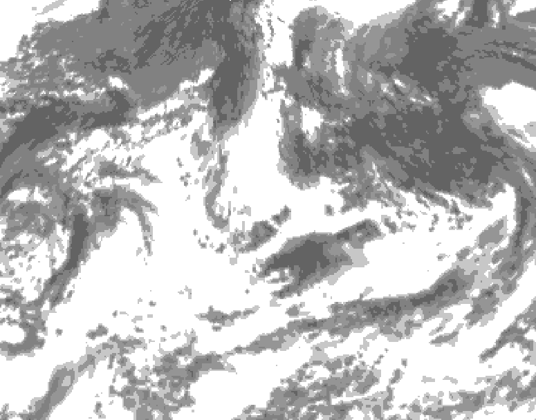 GDPS total cloud 216 hour forecast chart for Canada based on 2026/07/07 0000Z data