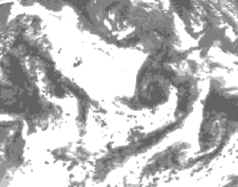 GDPS total cloud 042 hour forecast chart for Canada based on 2026/07/07 1200Z data