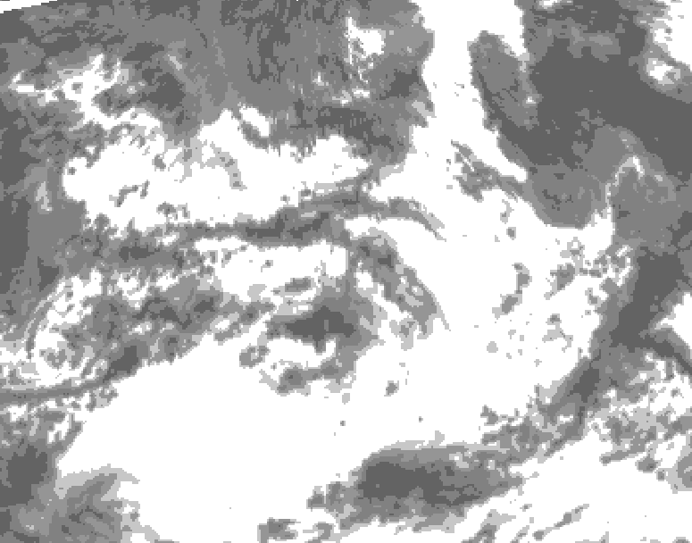 GDPS total cloud 102 hour forecast chart for Canada based on 2026/07/07 1200Z data