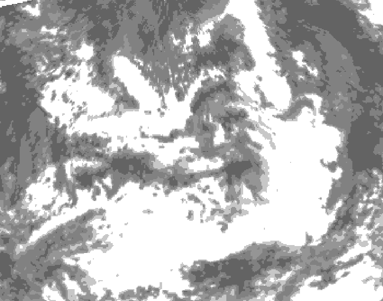 GDPS total cloud 120 hour forecast chart for Canada based on 2026/07/07 1200Z data