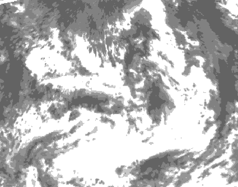 GDPS total cloud 126 hour forecast chart for Canada based on 2026/07/07 1200Z data