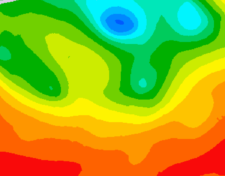GDPS 500 millibar geopotential height 024 hour forecast chart for Canada based on 2026/07/08 0000Z data