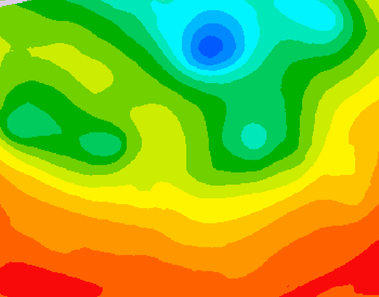 GDPS 500 millibar geopotential height 024 hour forecast chart for Canada based on 2026/07/08 1200Z data