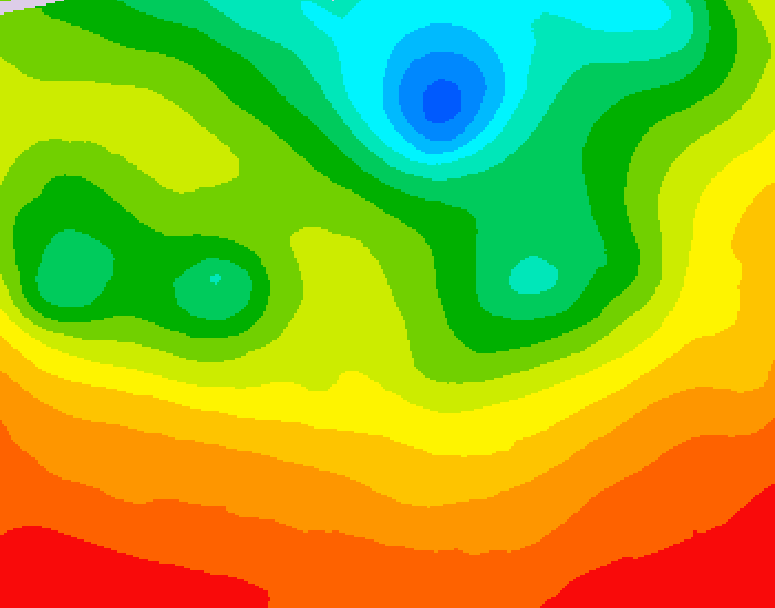GDPS 500 millibar geopotential height 030 hour forecast chart for Canada based on 2026/07/08 1200Z data
