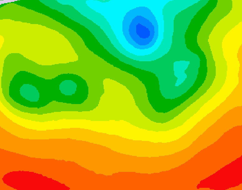 GDPS 500 millibar geopotential height 042 hour forecast chart for Canada based on 2026/07/08 1200Z data