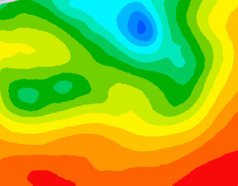 GDPS 500 millibar geopotential height 054 hour forecast chart for Canada based on 2026/07/08 1200Z data
