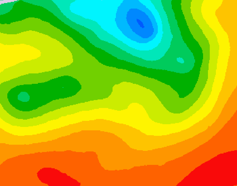 GDPS 500 millibar geopotential height 060 hour forecast chart for Canada based on 2026/07/08 1200Z data
