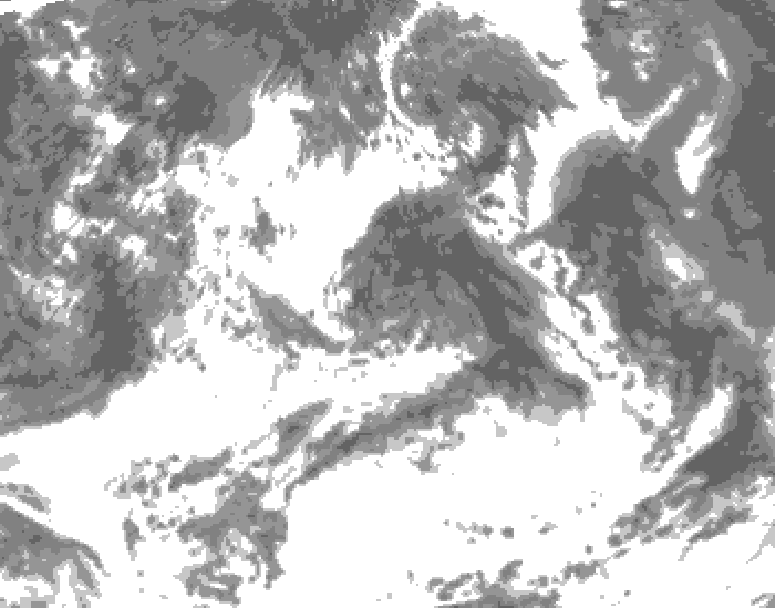 GDPS total cloud 168 hour forecast chart for Canada based on 2026/07/08 0000Z data
