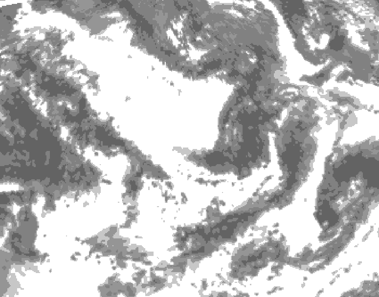 GDPS total cloud 018 hour forecast chart for Canada based on 2026/07/08 1200Z data