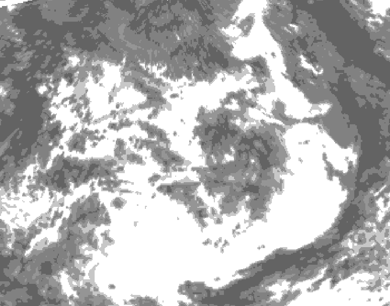 GDPS total cloud 096 hour forecast chart for Canada based on 2026/07/08 1200Z data