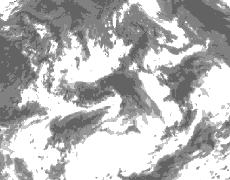 GDPS total cloud 144 hour forecast chart for Canada based on 2026/07/08 1200Z data