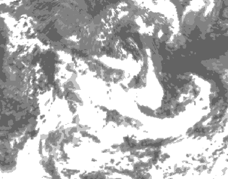 GDPS total cloud 216 hour forecast chart for Canada based on 2026/07/08 1200Z data