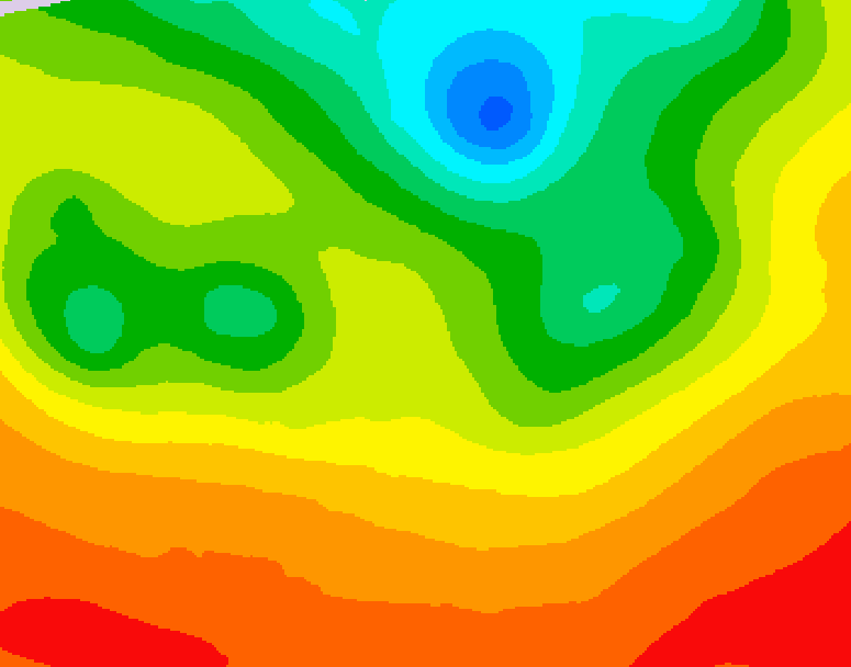 GDPS 500 millibar geopotential height 024 hour forecast chart for Canada based on 2026/07/09 0000Z data