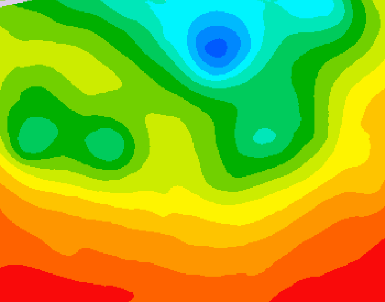 GDPS 500 millibar geopotential height 006 hour forecast chart for Canada based on 2026/07/09 1200Z data
