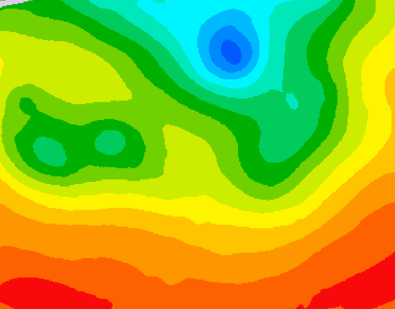 GDPS 500 millibar geopotential height 018 hour forecast chart for Canada based on 2026/07/09 1200Z data