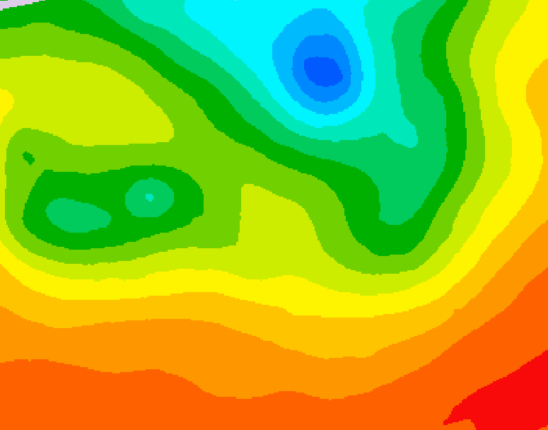 GDPS 500 millibar geopotential height 024 hour forecast chart for Canada based on 2026/07/09 1200Z data