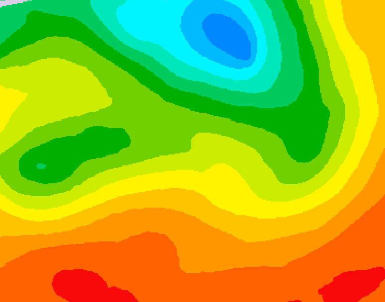 GDPS 500 millibar geopotential height 042 hour forecast chart for Canada based on 2026/07/09 1200Z data