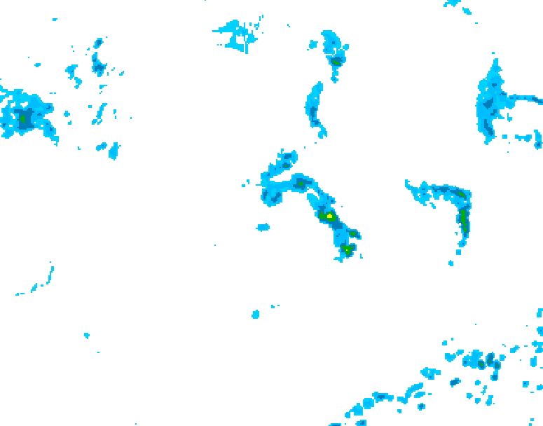 GDPS precipitation 120 hour forecast chart for Canada based on 2026/07/09 1200Z data