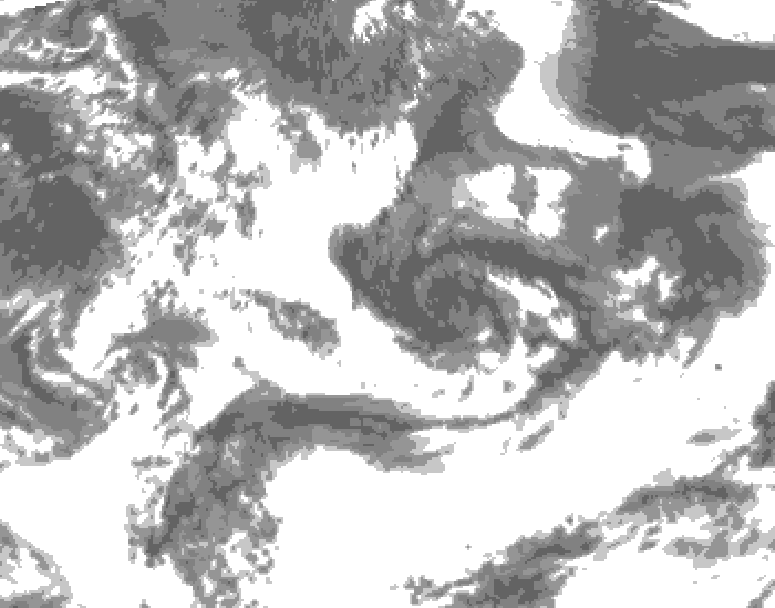 GDPS total cloud 144 hour forecast chart for Canada based on 2026/07/09 0000Z data