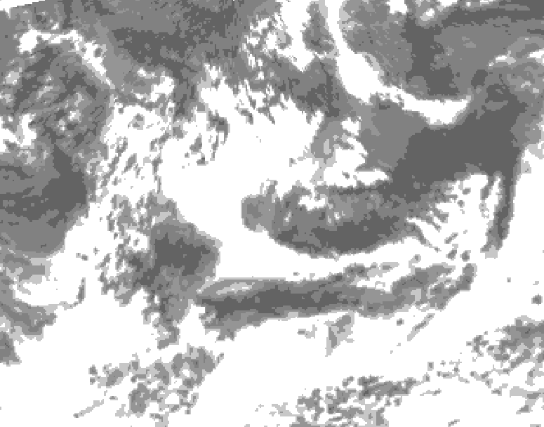 GDPS total cloud 168 hour forecast chart for Canada based on 2026/07/09 0000Z data