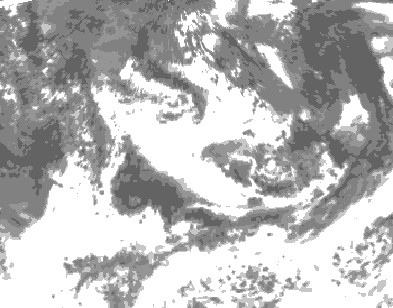 GDPS total cloud 192 hour forecast chart for Canada based on 2026/07/09 0000Z data