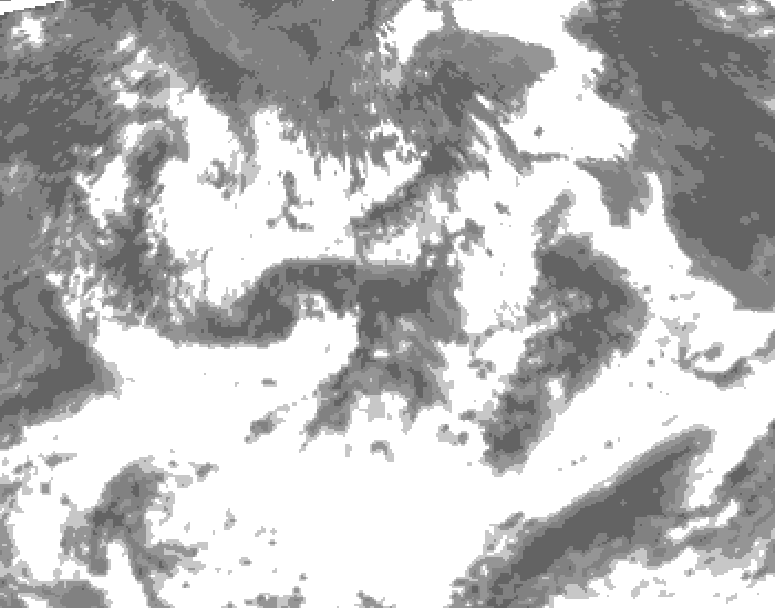 GDPS total cloud 102 hour forecast chart for Canada based on 2026/07/09 1200Z data