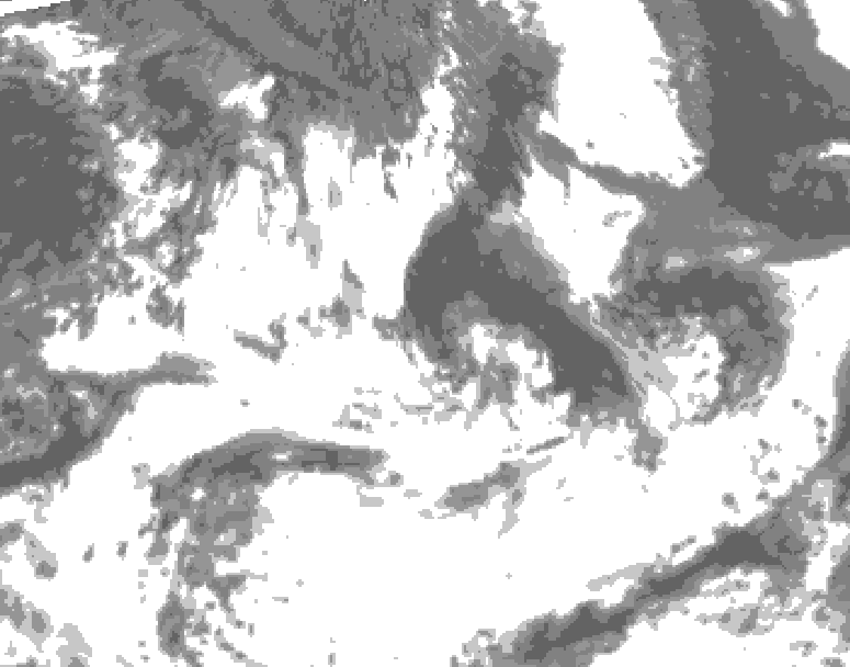 GDPS total cloud 126 hour forecast chart for Canada based on 2026/07/09 1200Z data