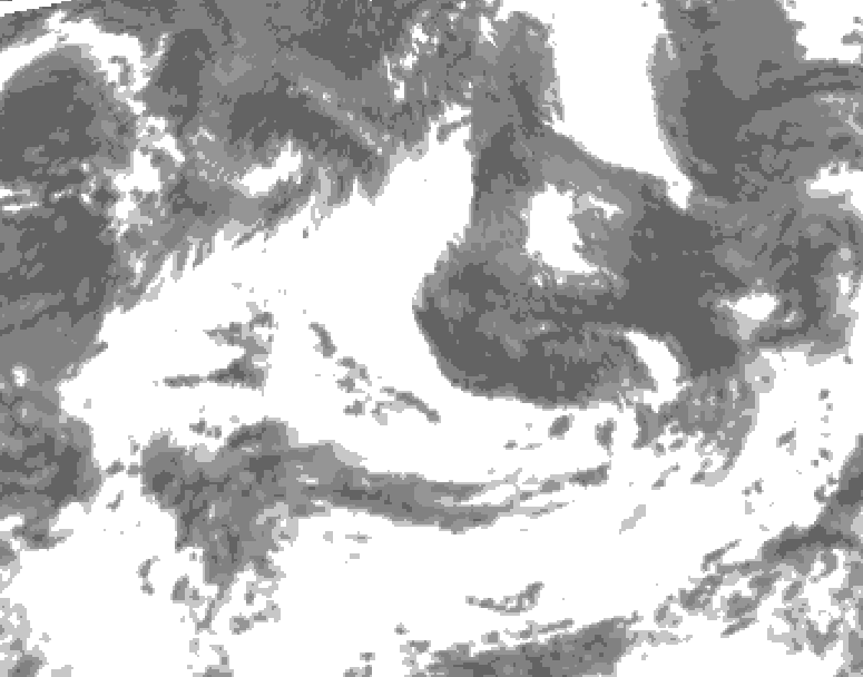 GDPS total cloud 144 hour forecast chart for Canada based on 2026/07/09 1200Z data