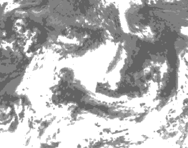 GDPS total cloud 168 hour forecast chart for Canada based on 2026/07/09 1200Z data