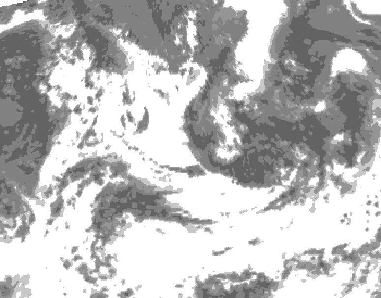 GDPS total cloud 132 hour forecast chart for Canada based on 2026/07/10 0000Z data