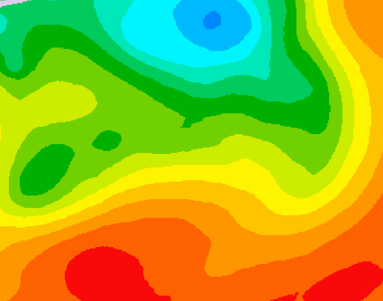 GDPS 500 millibar geopotential height 018 hour forecast chart for Canada based on 2026/07/11 0000Z data