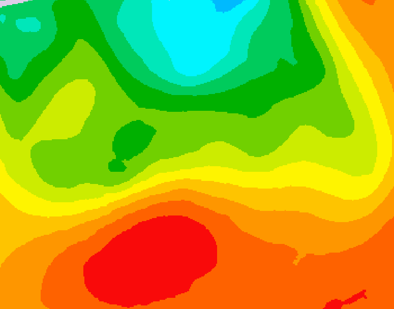 GDPS 500 millibar geopotential height 036 hour forecast chart for Canada based on 2026/07/11 1200Z data