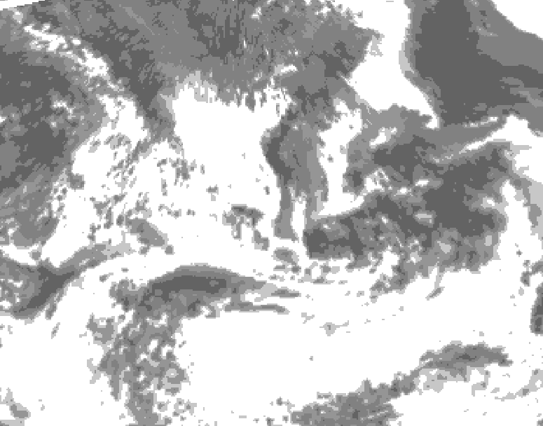 GDPS total cloud 096 hour forecast chart for Canada based on 2026/07/11 0000Z data