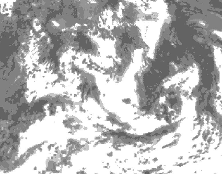 GDPS total cloud 150 hour forecast chart for Canada based on 2026/07/11 0000Z data