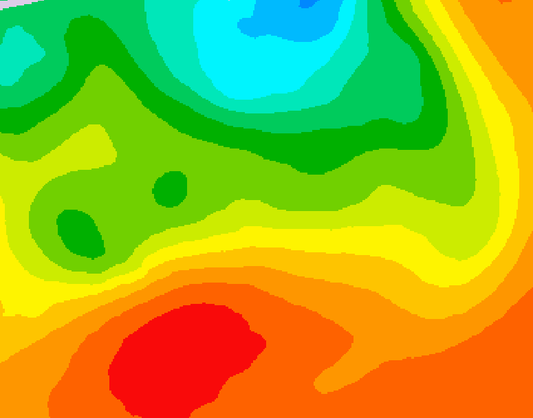 GDPS 500 millibar geopotential height 012 hour forecast chart for Canada based on 2026/07/12 0000Z data