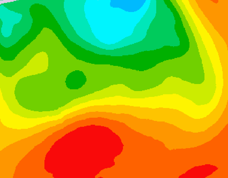 GDPS 500 millibar geopotential height 018 hour forecast chart for Canada based on 2026/07/12 0000Z data