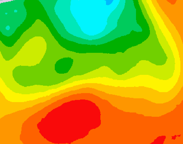 GDPS 500 millibar geopotential height 012 hour forecast chart for Canada based on 2026/07/12 1200Z data