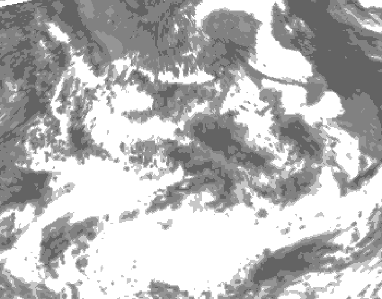 GDPS total cloud 042 hour forecast chart for Canada based on 2026/07/12 0000Z data