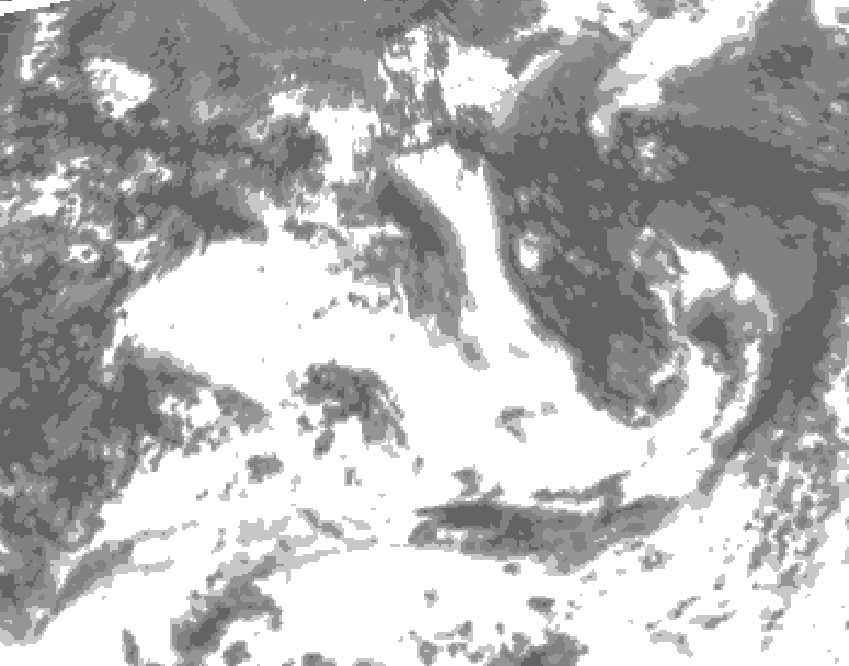 GDPS total cloud 132 hour forecast chart for Canada based on 2026/07/12 0000Z data