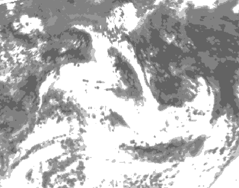 GDPS total cloud 144 hour forecast chart for Canada based on 2026/07/12 0000Z data