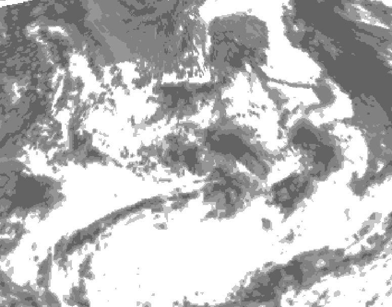 GDPS total cloud 018 hour forecast chart for Canada based on 2026/07/13 0000Z data