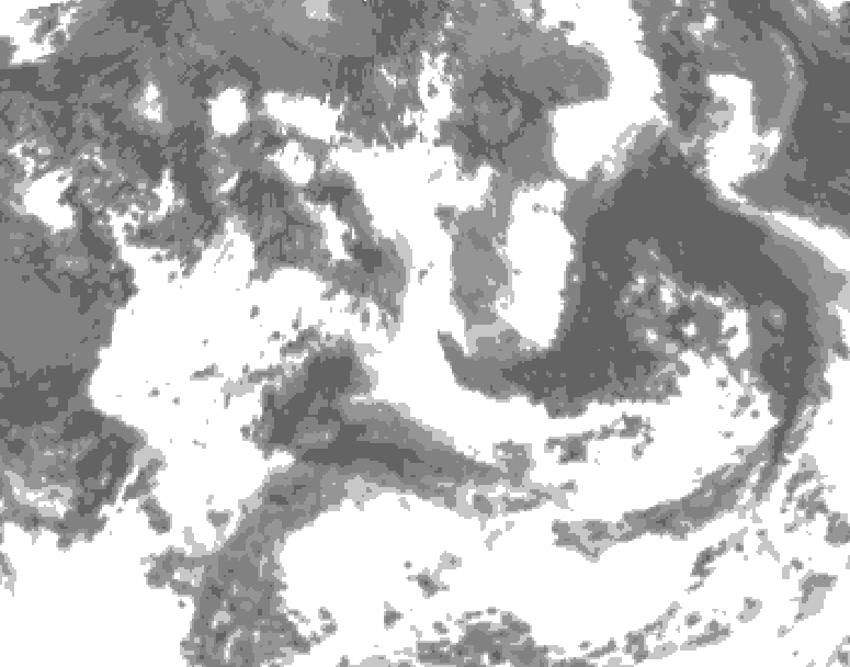 GDPS total cloud 078 hour forecast chart for Canada based on 2026/07/13 0000Z data