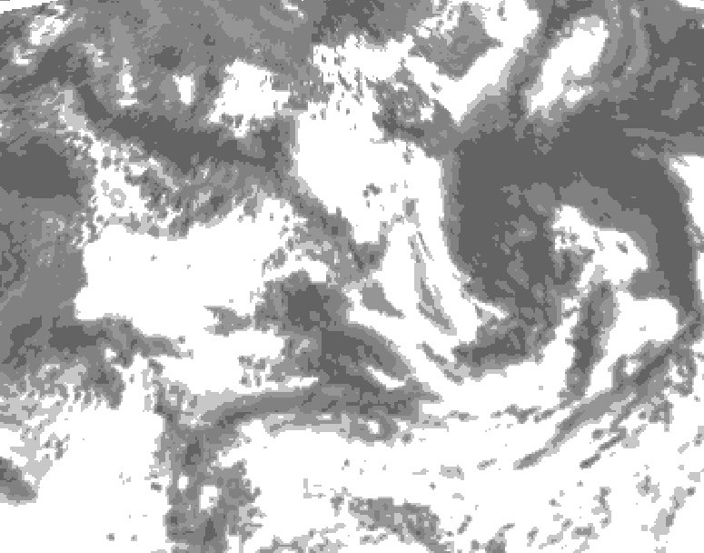 GDPS total cloud 096 hour forecast chart for Canada based on 2026/07/13 0000Z data
