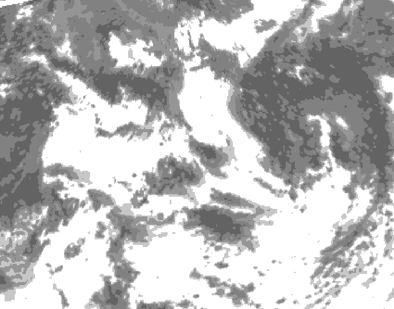 GDPS total cloud 108 hour forecast chart for Canada based on 2026/07/13 0000Z data