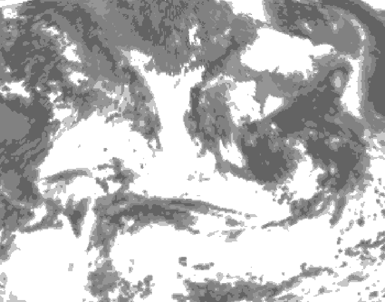 GDPS total cloud 048 hour forecast chart for Canada based on 2026/07/13 1200Z data
