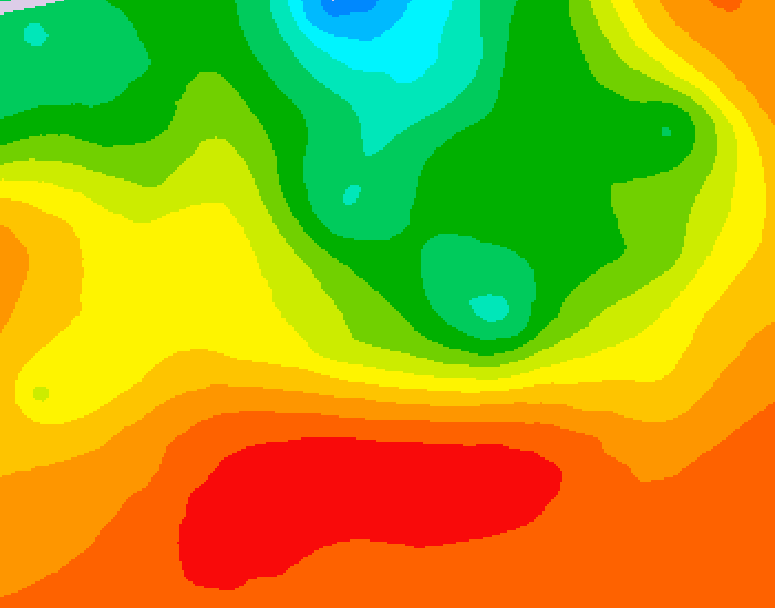 GDPS 500 millibar geopotential height 012 hour forecast chart for Canada based on 2026/07/14 0000Z data