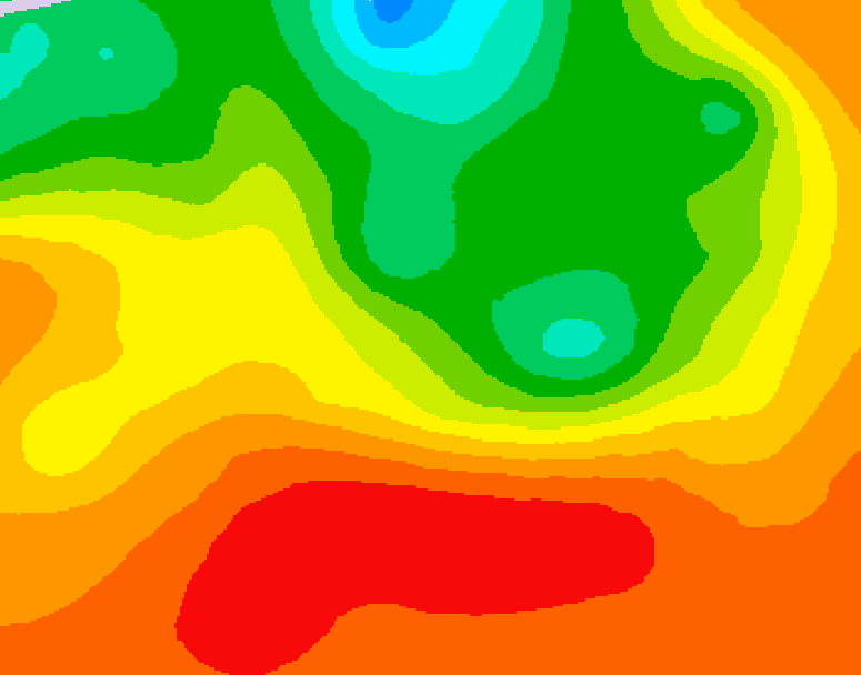 GDPS 500 millibar geopotential height 018 hour forecast chart for Canada based on 2026/07/14 0000Z data